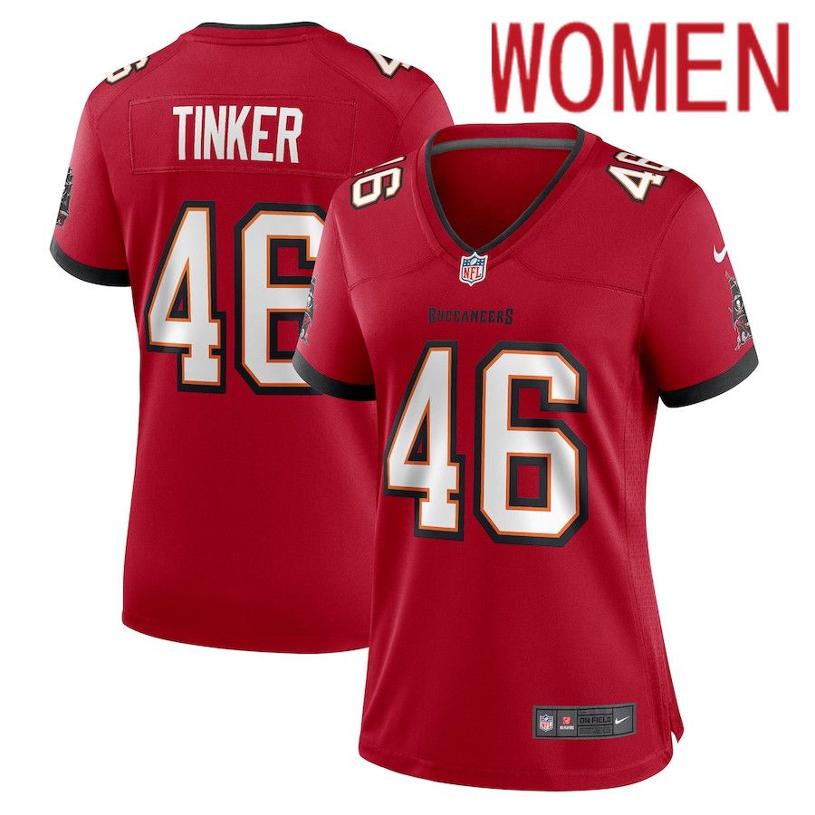 Cheap Women Tampa Bay Buccaneers 46 Carson Tinker Nike Red Game NFL Jersey